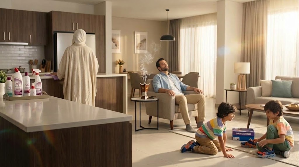 A family at home with Pegasus products
